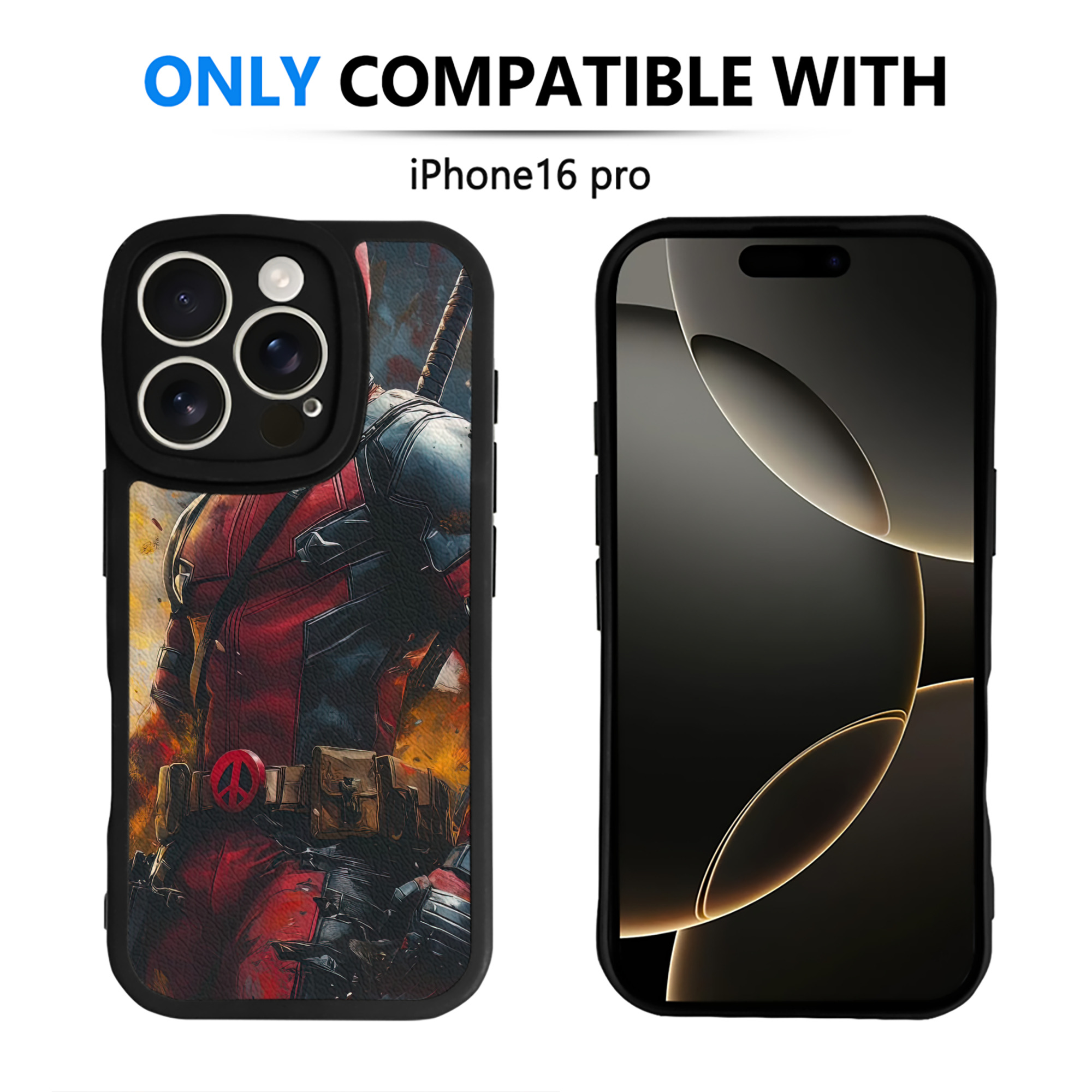 （画像用） Deadpool デッドプール 【iPhone 16シリーズ対応】シリコンスマホケース（レザー調） 材質：シリコン